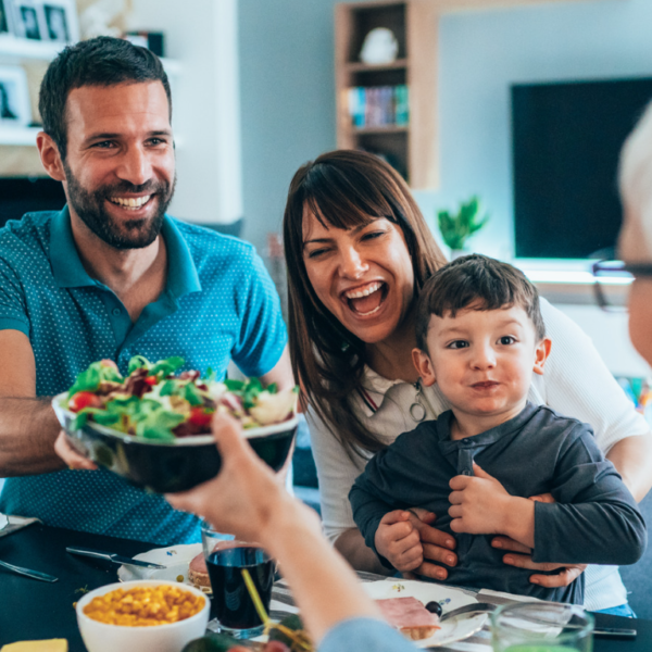 family enjoying a meal together